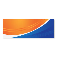 Abstract background blue orange banner presentation elegant full