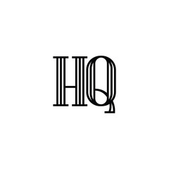 HQ monogram logo design letter text name symbol monochrome logotype alphabet character simple logo