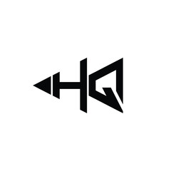 HQ monogram logo design letter text name symbol monochrome logotype alphabet character simple logo