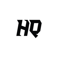 HQ monogram logo design letter text name symbol monochrome logotype alphabet character simple logo