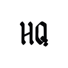 HQ monogram logo design letter text name symbol monochrome logotype alphabet character simple logo