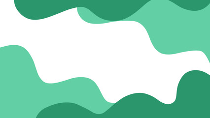 Aesthetic background with pastel green waves suitable for presentation template, card and banner.