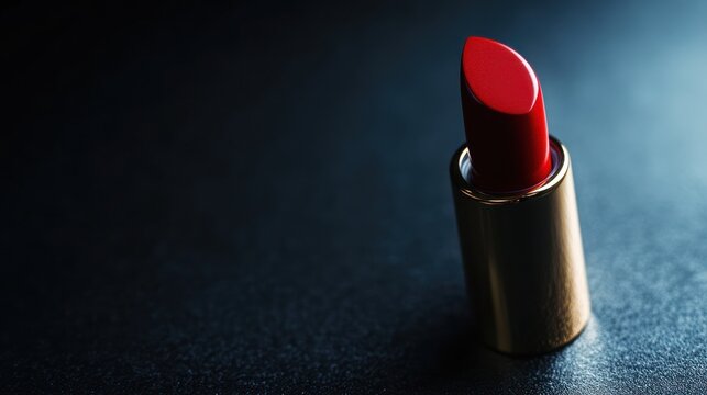 A Red Lipstick on Dark Background - Powered by Adobe