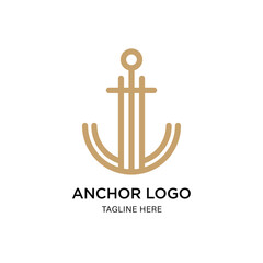 Obraz premium Anchor Logo Graphic Design Vector
