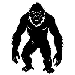 Fototapeta premium black silhouette of a Ape animal 