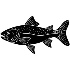 black silhouette of a Arapaima animal