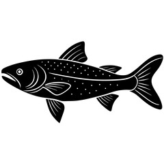 black silhouette of a Arapaima animal