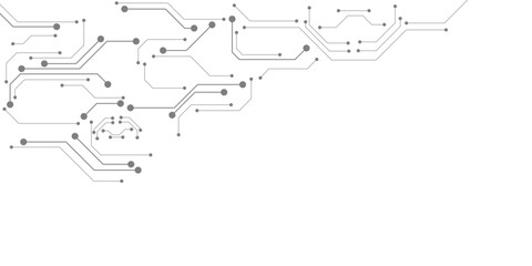 Obraz premium Grey white Abstract technology background, Hi tech digital connect, communication, high technology concept, science background. 