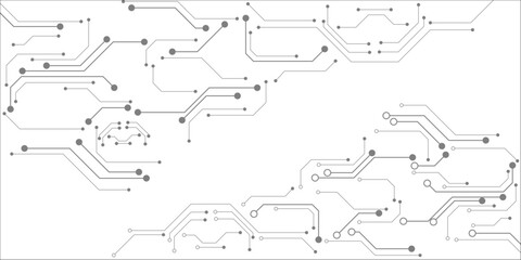 Grey white Abstract technology background, Hi tech digital connect, communication, High technology concept. 