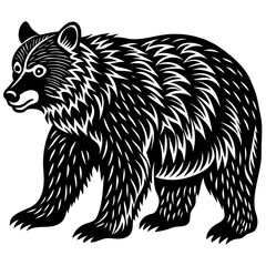 Fototapeta premium A black and white illustration of a bear.