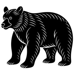 Fototapeta premium A black and white illustration of a bear.