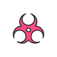 Hazard sign colored icons, minimalist vector illustration ,simple transparent graphic element .Isolated on white background