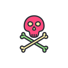 Poison sign colored icons, minimalist vector illustration ,simple transparent graphic element .Isolated on white background