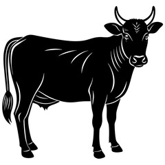 Fototapeta premium black silhouette of a cow animal 