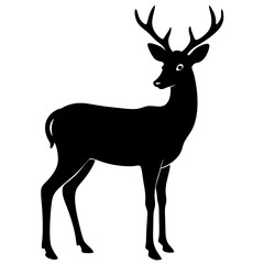 Obraz premium black silhouette of a Deer animal 