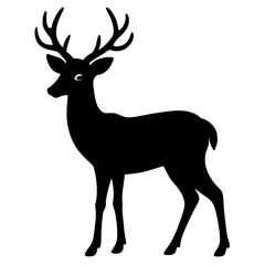 Obraz premium black silhouette of a Deer animal 