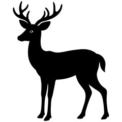 black silhouette of a Deer animal 