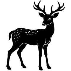 Obraz premium black silhouette of a Deer animal 