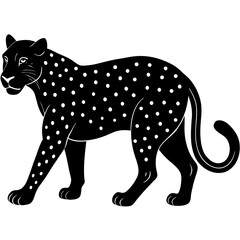 Fototapeta premium black silhouette of a Jaguar animal 