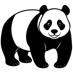 black silhouette of a Panda animal (1)