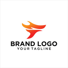 Fototapeta premium letter F fire logo vector