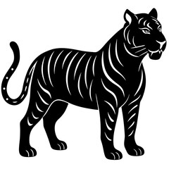 Obraz premium black silhouette of a Tiger animal 