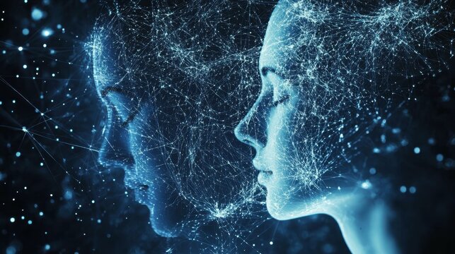 Social Media, Marketing, Innovative management of the personnel in the network. Generated image