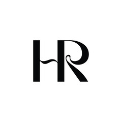 HR monogram logo design letter text name symbol monochrome logotype alphabet character simple logo