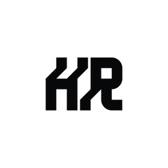 HR monogram logo design letter text name symbol monochrome logotype alphabet character simple logo
