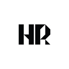 Obraz premium HR monogram logo design letter text name symbol monochrome logotype alphabet character simple logo