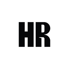HR monogram logo design letter text name symbol monochrome logotype alphabet character simple logo