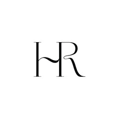 HR monogram logo design letter text name symbol monochrome logotype alphabet character simple logo