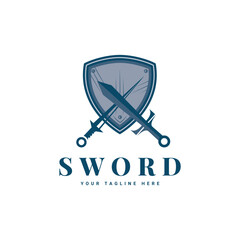 Shield Sword Guardian Logo Template