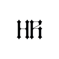HR monogram logo design letter text name symbol monochrome logotype alphabet character simple logo