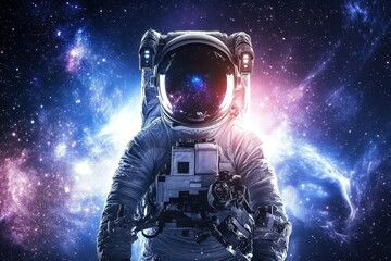 Cosmic astronaut in a spectacular space suit.