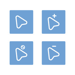 Cursors icons click set. Cursors icon click, Clicking cursor, pointing click icon vector illustration