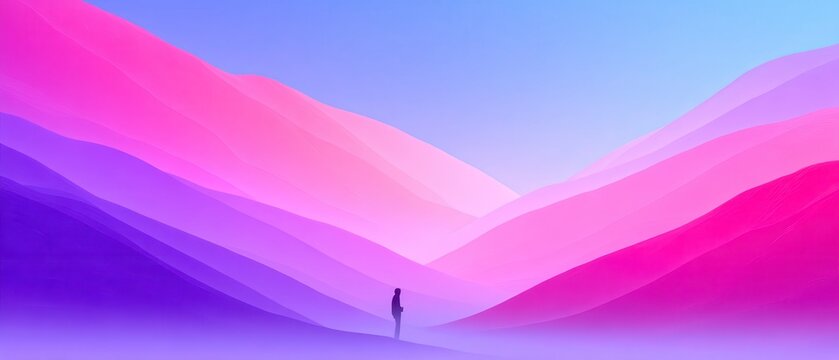 Surreal Artwork of a Figure in a Dreamy Landscape. Ethereal vision a lone form amid fantastic scenery explore imaginative concept art digital painting and fine art print for unique home