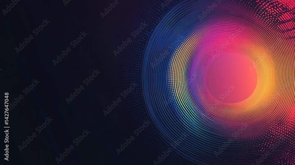 Aufkleber abstract colorful tunnel design with concentric circles