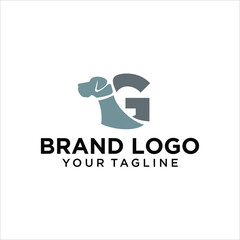 letter G dog logo vector
