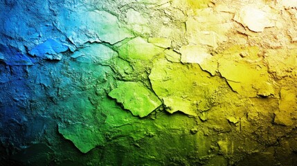 Obraz premium Vibrant, cracked stone surface displays a spectrum of colors.