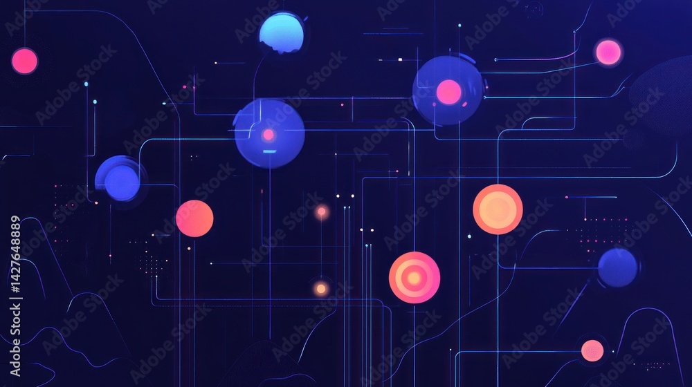 Poster abstract digital network