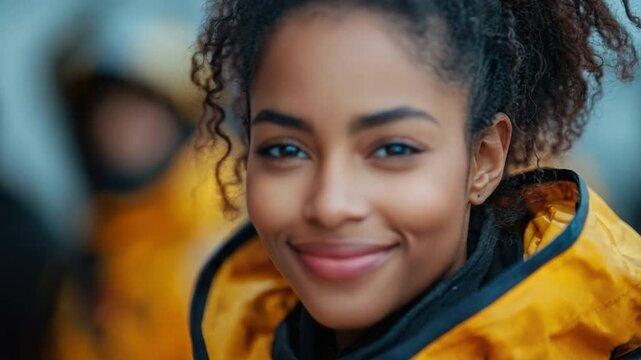 Smiling woman: Captivating shot of a woman with a beautiful smile, embodying warmth, confidence, and a radiant personality. A moment of authentic expression.