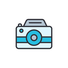 Camera colored icons, minimalist vector illustration ,simple transparent graphic element .Isolated on white background