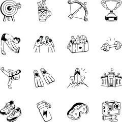 Fototapeta premium Set of 16 Sketchy Style Olympics Icons 