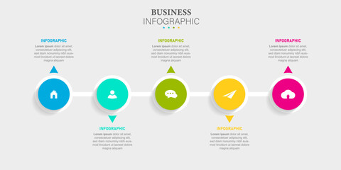Infographic template for business. 5 Steps Modern Timeline diagram, presentation vector infographic.