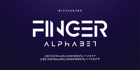 Design Modern abstract digital alphabet font. Minimal technology typography, Creative urban sport fashion futuristic font and with numbers. vector illustration.