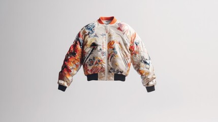 Colorful, patterned bomber jacket