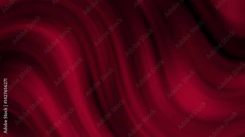 Poster a rich, flowing red fabric background with smooth curves and gradients, creating an elegant and dyna
