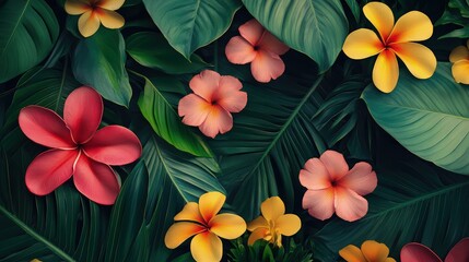 A vibrant tapestry of colorful flowers stretches across the background, bursting with hues of red, yellow, pink, and purple.