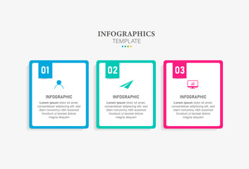 Presentation business infographic template vector with 3 options and icons